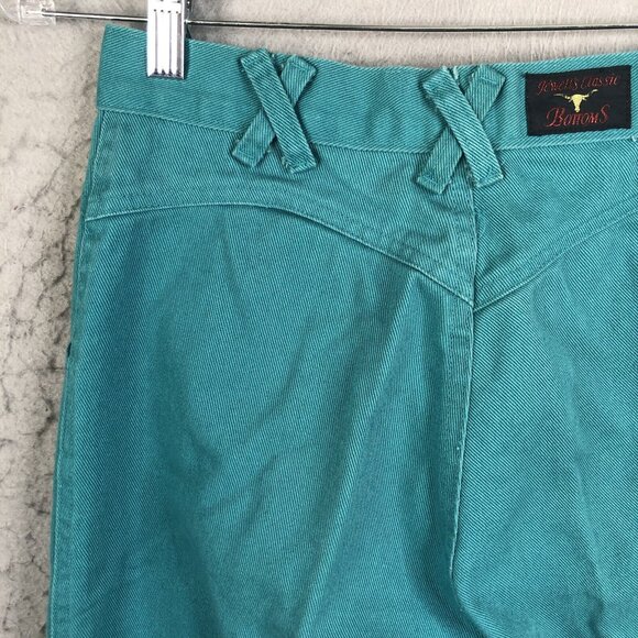 Vintage Jewells Classic Bottoms Jeans Jrs 11 Green Bareback Western High Waist - Picture 14 of 16